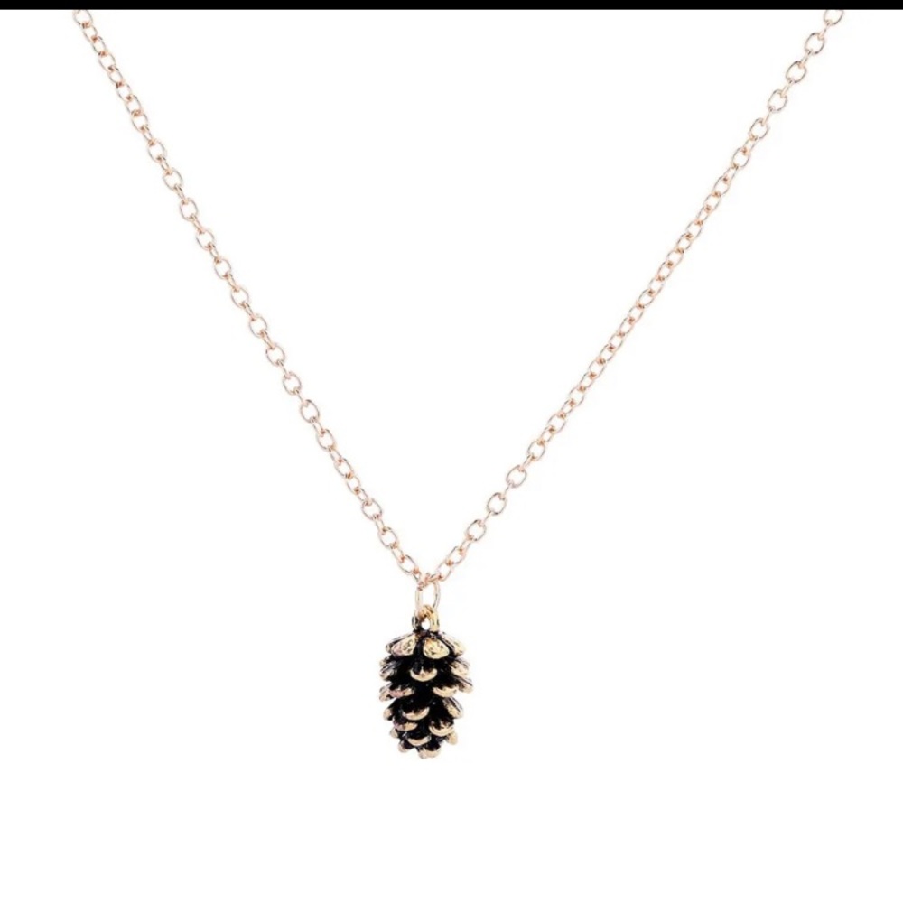 Gold Tone 16” Pinecone Pendant Necklace NEW